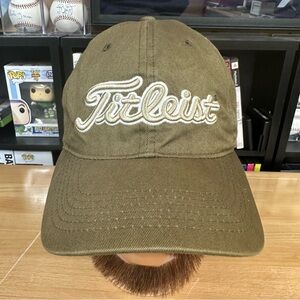 Titleist Golf Baseball Cap FJ Strapback Olive Green Canvas Embroidered Hat